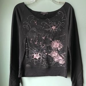 Express Rhinestone scoop neck sweatshirt. large